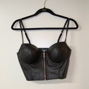 Black Faux-Leather Bustier